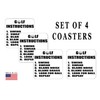 Funny Golf Instructions Drink Coaster Set Gift For Golfer Dad