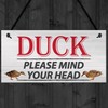 RED OCEAN DUCK! Please Mind Your Head Friendship Home Gift