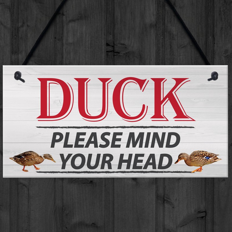 RED OCEAN DUCK! Please Mind Your Head Friendship Home Gift