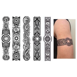 Marc5 Temporary Bracelet Tattoo Tribal Tattoo Maori Design 5 Sheets