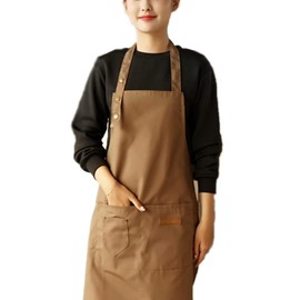 Maduoer Adjustable Cooking Apron, Kitchen Apron for Barbecue, Gardening, Restaurant, Barbecue, Suitable for Men and Women (Brown), brown