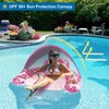 COOLCOOLDEE Pool Float with Canopy, Cup Holder - XL Pool