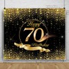 70th Birthday Backdrop 8x6ft Black Gold Birthday Backdrop for Party