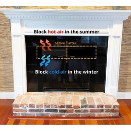 Draft Décor Magnetic Fireplace Vent Cover (40 Sizes & Sample) Stop Cold Drafts Instantly/Prevent Heat Loss/Durable Magnetic Vinyl Made in USA (ONE) 36" x 4"