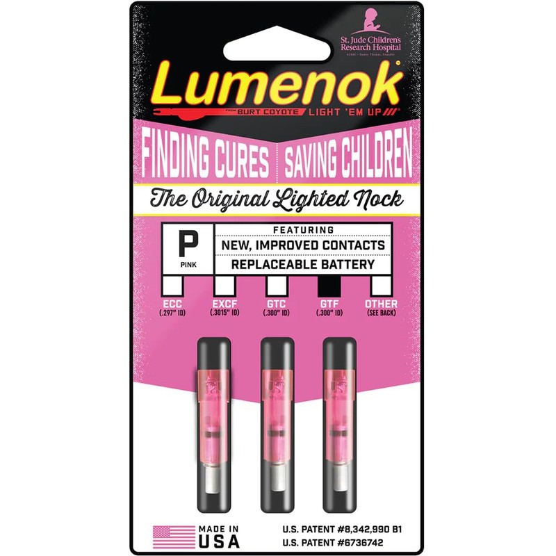 Lumenok Crossbow Nock Pink Gold Tip Flat 3 pk.