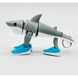 Genérico Tralala Tralala Shark with Slippers, 14 cm, Italian Meme Design, 3D Printed, Tralala Figure, Brainrot Italian Memes, Tralala Toy