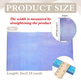 PH PandaHall Blue Mermaids Pleated Fabric Decorative Ruffled Fabrics Gradient Pleated Organza Gauze Cloth Polyester Ruffled Fabric Trim for DIY Sewing Craft Garment Accessory, 2x1.5 m