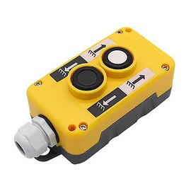 Cop 2B Plastic Lift Control Stitch Box Crane Trailer Push Button Switch Controller Suitable for Up-Down Station Lifting Platform Home Worker Stop Electric (2 Button Control Box)