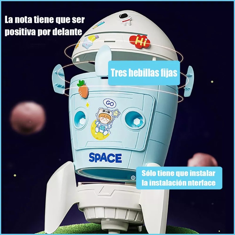 XS Alcancia De Rocket Niño Caja Fuerte Para Monedas Billetes