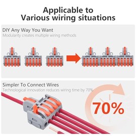 10 piezas Conectores Eléctricos, 1 Entrada y 5 Salida, Conectores de Empalme Compactos, Adecuado para 0,2-4mm² cables