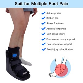 Mathgetin Air Walker Boot Medical Short Fracture Boot for Sprained Ankle and Achilles Tendonitis Inflatable Orthopedic Walking Boot for Broken Foot Fracture Recovery