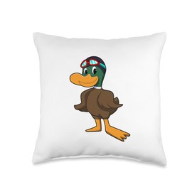Duck Swimming Swimming goggles Summer Throw Pillow