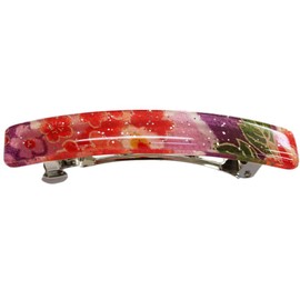 Japanese Kyoto Chirimen Barette Hair Clip/Clasp (Purple/Pink)