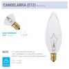 KOR (Pack of 12) 25 Watt CTC Clear Candelabra Base