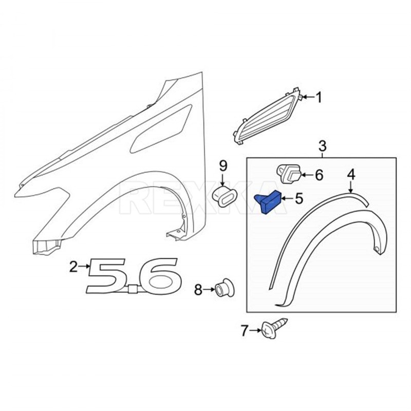 Rexka 15pcs Wheel Well Opening Moulding Clips for Nissan Infiniti
