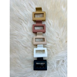 Unbranded 5pc Hair Claw Women Thick Thin Hair Square Matte Texture Rectangle Hair Styling