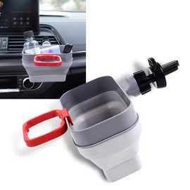 2-in-1 French Fries Sauce Holder, Car Sauce Dipping Clip, Air Conditioner Vent Multi-function Mobile Phone Coin Key Storage Holder, Portable Modification Accessories, for Cars (Gray & Red)