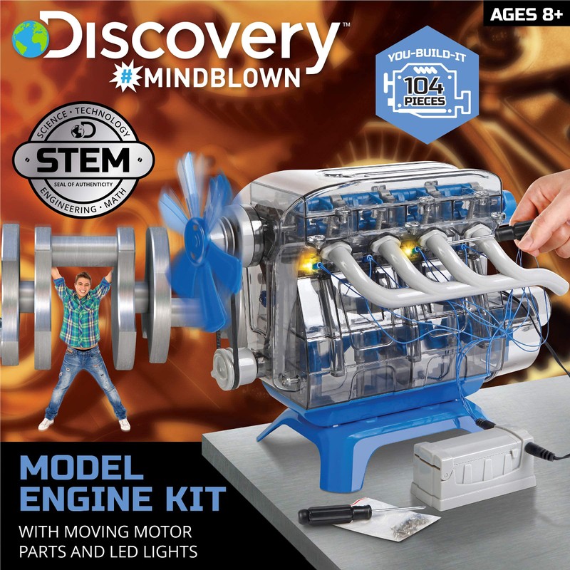 Discovery Model Engine Building Kit, DIY 4-Cylinder Combustion Engine, Working