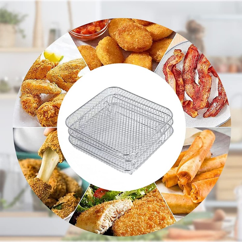 BTOSEP Air Fryer Rack Compatible Foodi 8L Stainless Steel Stackable