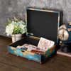 ELLDOO Decorative Treasure Chest Box, Wooden + PU Leather Storage
