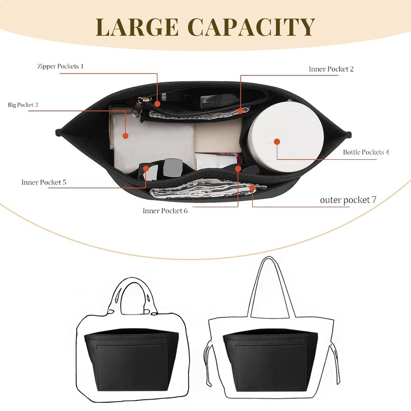 APMGONT Organiser for Longchamp Bag, Foldable Purse Organiser for Bag,