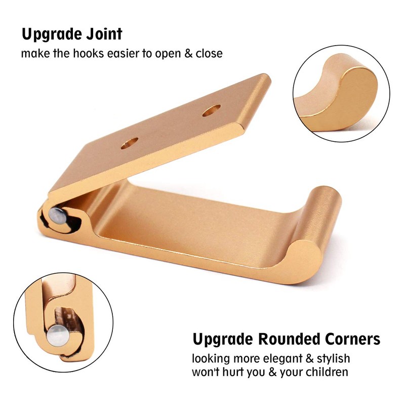 Foldable Wall Hook, Invisible Folding Wall Mount, YOCZOX 4 Pieces