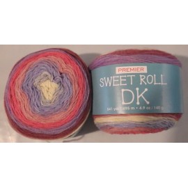 Premier Yarns Lot of 2 Skeins, Premier Sweet Roll DK Yarn 4.9 oz, 541 yds, Pink Opal