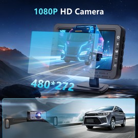 Wired Backup Camera with 4.3" Monitor: 1080P HD Display, 1920 * 1080 Camera Pixels, Night Vision, Wide Angle, IP69 Waterproof, Dynamic Guide Lines, Easy Install for Vehicle Backup Cameras