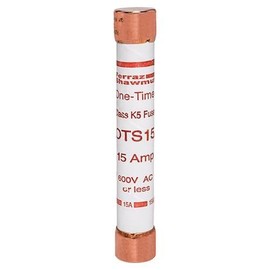 Mersen Electrical Power OTS15 OTS15, 15A, 600V AC, General Purpose, Ferrule Fuse