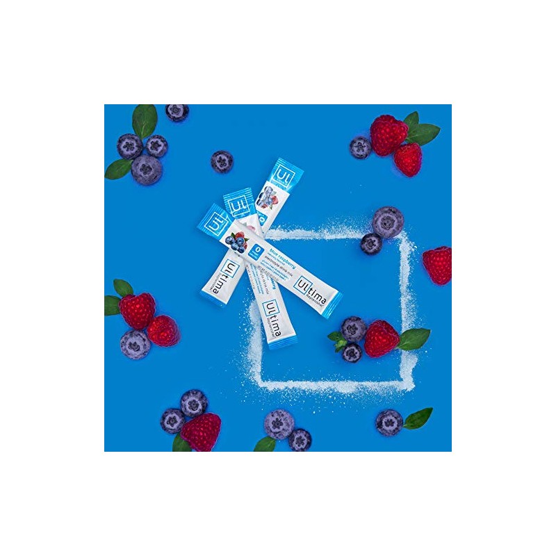 Ultima Replenisher Electrolyte Hydration Powder Blue Raspberry Count Stickpacks Sugar