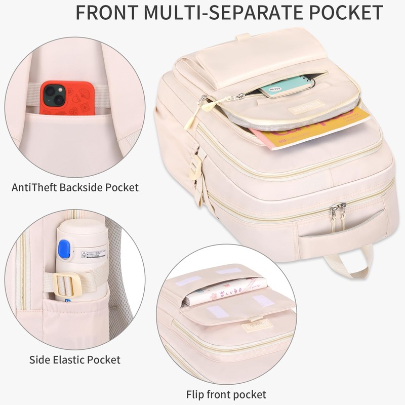HORHEAR School Backpack for Girls Aesthetic Backpack for Women Cute