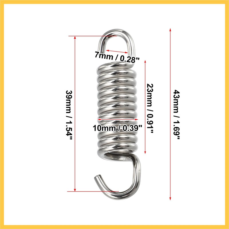 BULLSPANN Motorcycle Universal Exhaust Pipe Spring 43 mm Stainless Steel