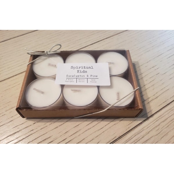 Handmade Eucalyptus & Pine Soy 6 ct Tealights Handmade with