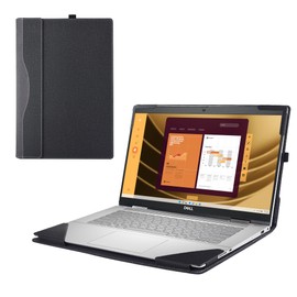 RUNMEIJIA Laptop Cover Case for Dell Latitude 5550/5540/5530/5520 2021~2024[not Compatible with Any Other Model] .2-in-1 PU Leather Detachable Notebook Sleeve Computer Bag Protective (Black)