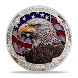 Military Thank You for Your Service Challenge Coin Veterans Soldiers Appreciation Gift Proudly Salutes You - Silver