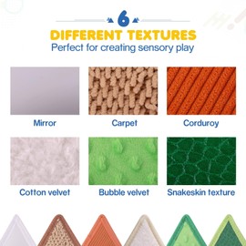 Samiusy Sensory Mini Mats 6 Pack, Textured Sensory Toys for Babies, Sensory Mats for Autistic Children, Stress Relief & Anxiety Sensory Toys for Toddlers 1-3, Tactile Sensory Tiles - Sensory Wall