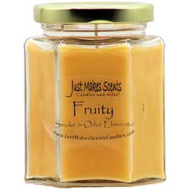 Fruit Scented Smoke and Odor Eliminator Candle - Odor Eliminating Scented Candles for Home - Neutralizes Cigarette, Food, and Pet Smells - Hand Poured in The USA by Just Makes Scents