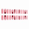 MERVF Long Press on Nails Square Fake Nails Red French