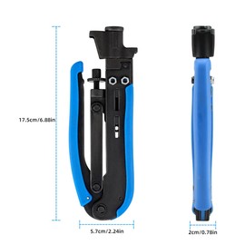 Coaxial Compression Tool Kit - RG6 RG59 RG11 75-5 75-7 Coaxial Cable Crimper & UTP/STP Cable Stripper for F Compression Connector