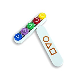 Gonggi Game,Gonggi Weighted Korean Game,5 Premium Marbles + Box, Traditional Toss & Catch Dexterity Training, Suitable for Family Gatherings and Social use(White)