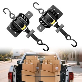 DEWHONETE Retractable Tie Down Straps Compatible with 2016-2018 Chevy Silverado 1500, Retracting Truck Bed Ratchet Strap 2Pcs