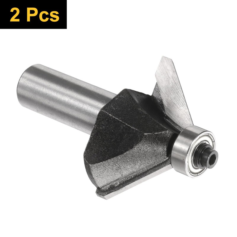 sourcing map 2pcs 45 Degree Chamfer Router Bit 1/2 Inch
