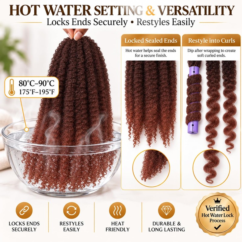 XSASLYET Marley Twist Braiding Hair, Cuban Twist, 18 In,8 Packs,T1B/350