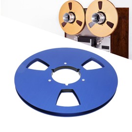 1/4 10.5 Inch Universal Empty Tape Reel, 3 Holes Aluminum Alloy Tape Takeup Reel with Stainless Steel Screws for Universal Reel to Reel Tapes (Blue)