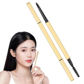 Lapiz de Cejas, Delineador de Cejas Cosmético, Lápiz para Cejas de Maquillaje de Doble Cabeza Duradero sin Manchas para Cejas Definidas con Precisión (Color cafe oscuro)