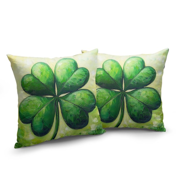 Cryfox St. Patrick's Day Shamrock Pillow Covers 18 X 18