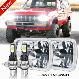 CHUSYYRAY LED For Toyota Pickup 1982-1995 Truck Headlights Hi-Lo Beam Head Lamps Pair