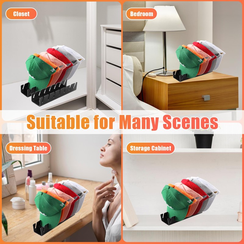 Hat Stand for Baseball Caps, 2 Pack No Install Acrylic