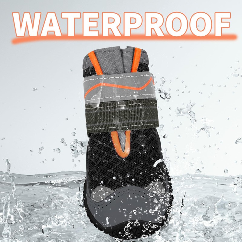 Furrtripsy Dog Booties,Waterproof Dog Shoes for Large Medium Small Dogs,Suitable