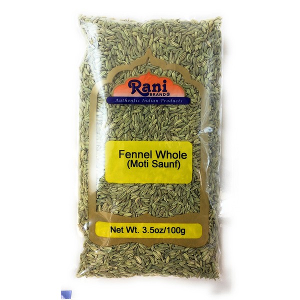 Rani Fennel Seeds (Saunf Sabut) Whole Spice 3.5oz (100g) All Natural ~ Gluten Friendly | NON-GMO | Vegan | Indian Origin